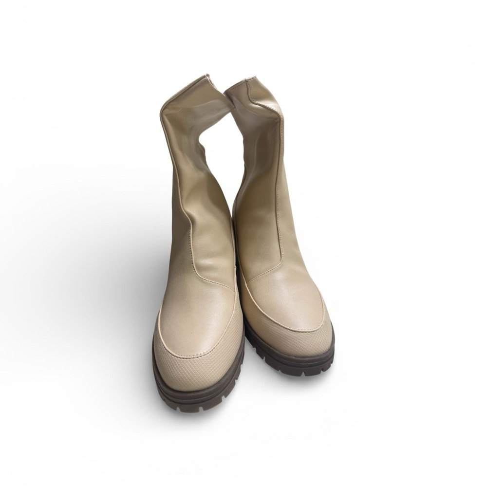 Minimalist Cream Ankle Booties